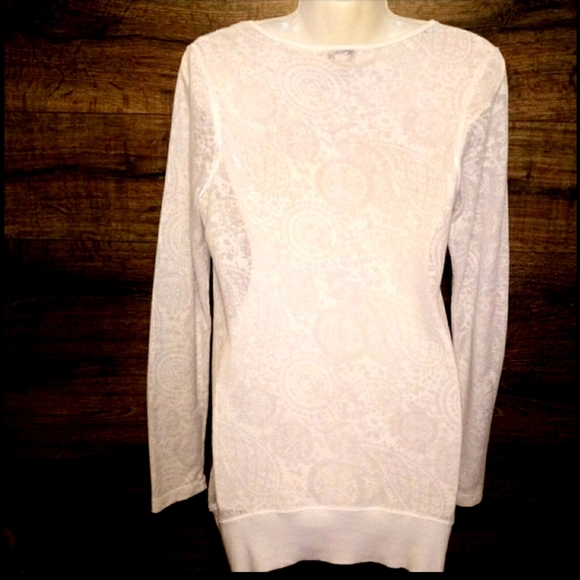 One World Top Size M Waffle Rhinestone Paisley NEW - Picture 3 of 16